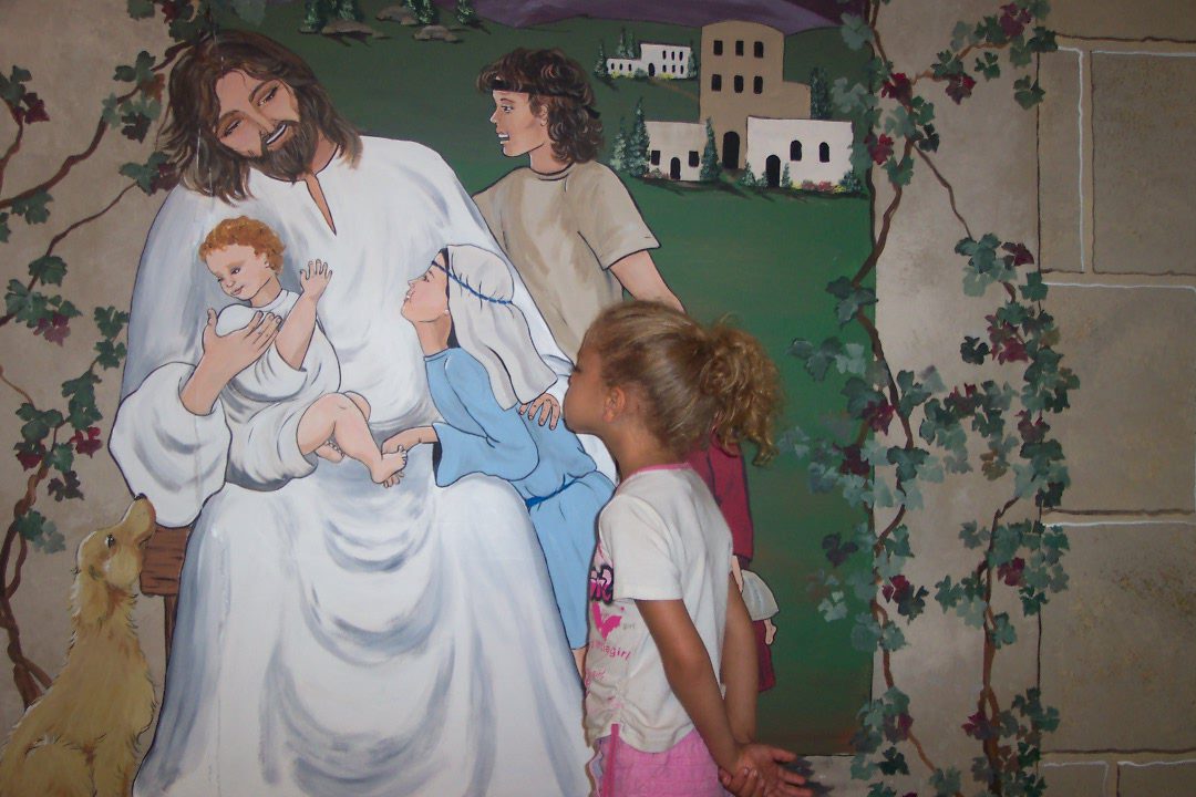 Girl looking at miral